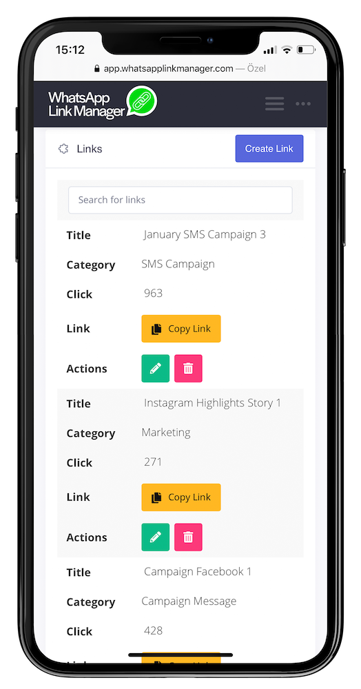 Whatsapp Link Manager